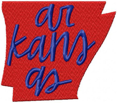 Arkansas - State Silhouette - machine embroidery design