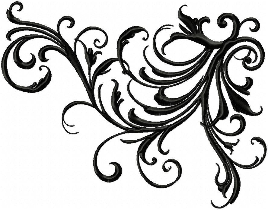 Flourish - Machine Embroidery Design - Comes in 5 sizes