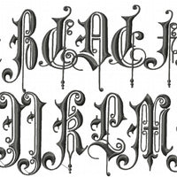 Vintage English Font - 2.5 Inch Upper and Lower Case Machine Embroidery Font