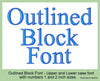 Outlined Block  Font - 1 an 2 inch Sizes