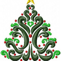 Beautiful Christmas Tree - Machine Embroidery Design - Comes in 4 sizes