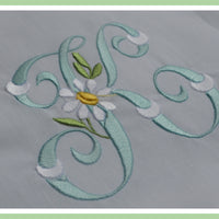 Vintage Daisy Font - 4" - Machine Embroidery Font