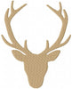 Deer Head Silhouette with Antlers - Comes in Fill Stitch and Applique