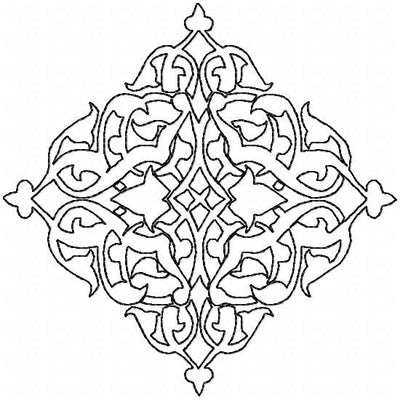 Diamond Shape Flourish Background - machine embroidery design