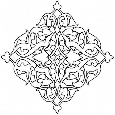 Diamond Shape Flourish Background - machine embroidery design