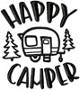 HAPPY CAMPER MACHINE EMBROIDERY DESIGN