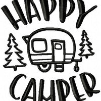 HAPPY CAMPER MACHINE EMBROIDERY DESIGN