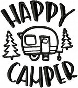 HAPPY CAMPER MACHINE EMBROIDERY DESIGN