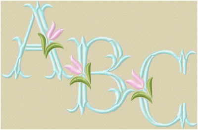 Tulip Monogram Font - Comes in 2 and 4 inch sizes