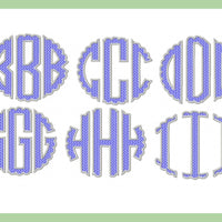 Scalloped Circle patterned and outlined Monogram Font