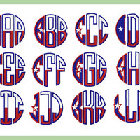 Texas Flag Circle Monogram - comes in 4 inch size