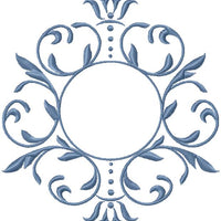 FLORAL CIRCLE FRAME WITH DOTS