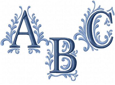 PAU MONOGRAM FONT 2 AND 3 INCH SIZE