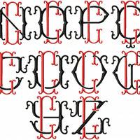 VINTAGE BAROQUE INTERLOCKING MONOGRAM FONT - SET "C" 6 AND 8 INCH SIZE