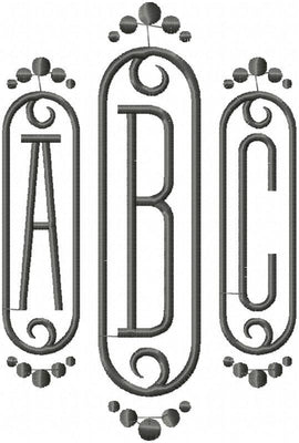 machine embroidery design monogram font