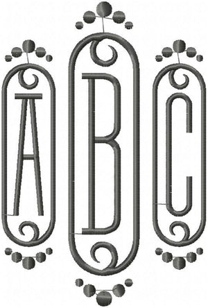 machine embroidery design monogram font