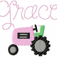 TINY TRACTOR MACHINE EMBROIDERY DESIGN