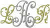 Heather Monogram Font - comes in 2,3,4 inch sizes Machine Embroidery