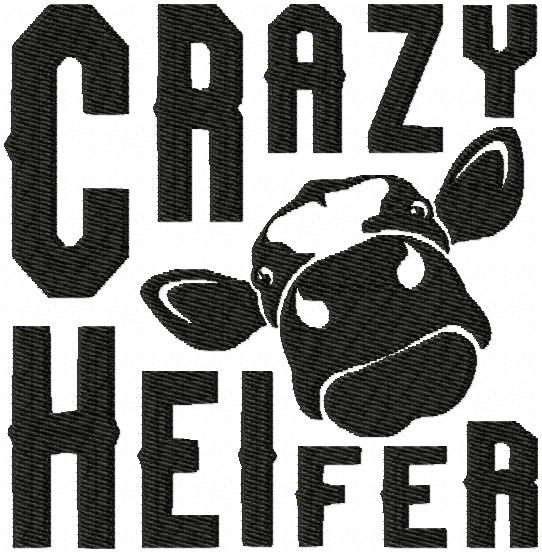 CRAZY HEIFER EMBROIDERY DESIGN