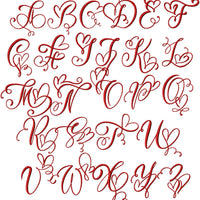 HEARTS MONOGRAM FONT