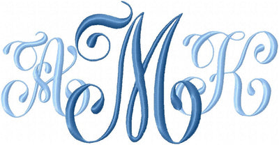 Glamour Monogram Font - Comes in 2,3,4,5 inch Sizes - machine embroidery font
