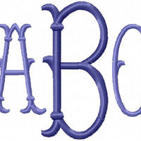 Erin Monogram Font - Machine Embroidery Font - comes in 4 inch center and 2.5 inch side letters