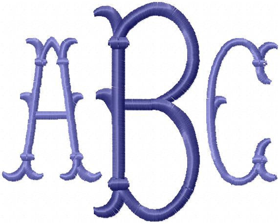 Erin Monogram Font - Machine Embroidery Font - comes in 4 inch center and 2.5 inch side letters