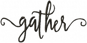 Gather - script machine embroidery design