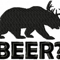 BEER? - DEER AND BEAR EMBROIDERY DESIGN