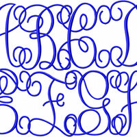 Jumbo Interlocking Monogram Font - 9.5" Center Letters and 7.5" Side Letters, Machine Embroidery Design