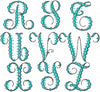 Scallop Dot Monogram Font - Machine Embroidery Font 2.5, and 4 inch size