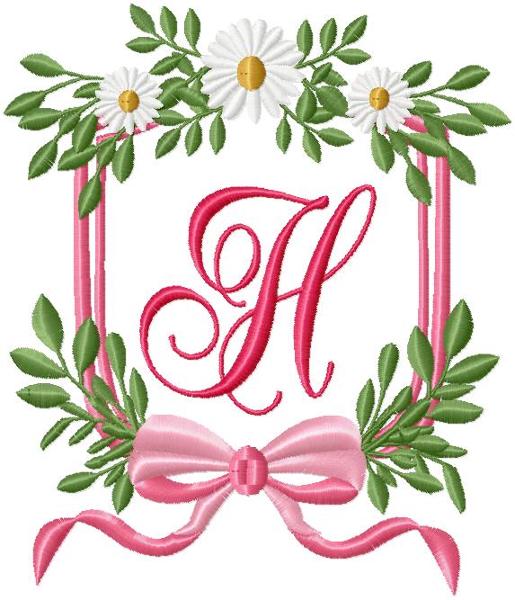 DAISY SHIELD MONOGRAM FRAME