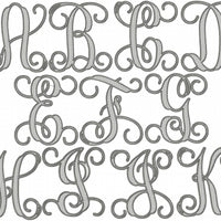 Fancy Textured Vines Monogram Font