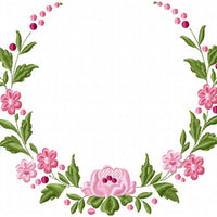 Floral Circle Border - Machine Embroidery Design