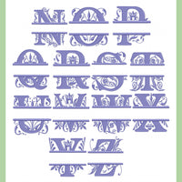 Regal Split Letter Font - Letters I - Z - 6 inches tall