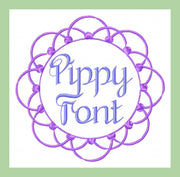 Pippy Font 2,3,4 inch sizes Machine Embroidery Font -