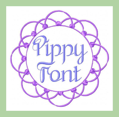 Pippy Font 2,3,4 inch sizes Machine Embroidery Font -