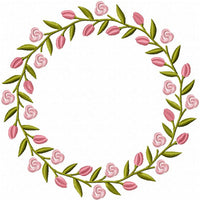 ROSE TULIP WREATH MONOGRAM FRAME