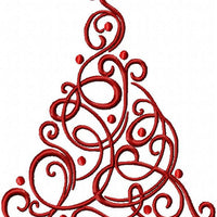 Swirl Christmas Tree - machine Embroidery Design - Comes in 4 Sizes