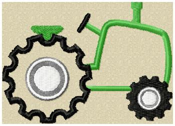 Tractor Applique Design - machine embroidery design