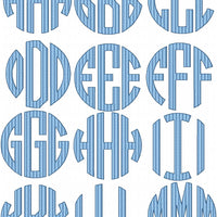Stripe Circle Monogram Font