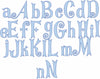 Swirly Girl Font - Fill Stitch with outline - Comes in 5 inch size, numbers,punctuation signs