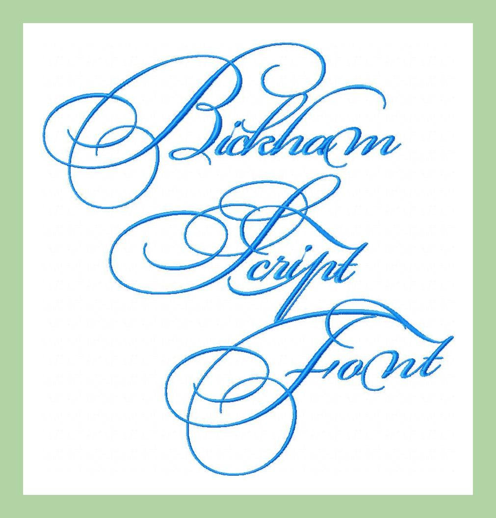 Bickham Script   2"  Machine Embroidery Font -Machine Embroidery Font