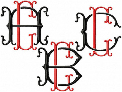 VINTAGE BAROQUE INTERLOCKING MONOGRAM FONT - SET 