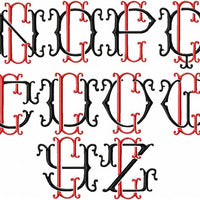 VINTAGE BAROQUE INTERLOCKING MONOGRAM FONT - SET "C" 3 AND 4 INCH SIZE