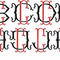 VINTAGE BAROQUE INTERLOCKING MONOGRAM FONT - SET "C" 3 AND 4 INCH SIZE