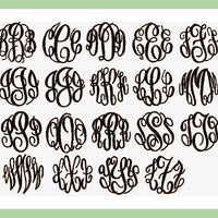 Classic Circle Monogram  4 inch size  Machine Embroidery Font -