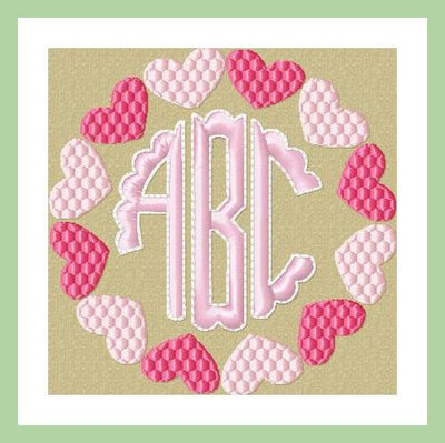 CIRCLE HEART MONOGRAM FRAME