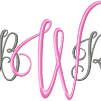 Penelope Font - Comes in 2 and 3 inch sizes upper and lower case letters - Machine Embroidery Font