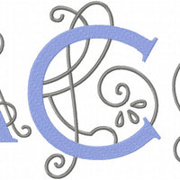 Penny Monogram Font  Comes in 2,3,4,5,6,7 inch sizes - machine Embroidery Font